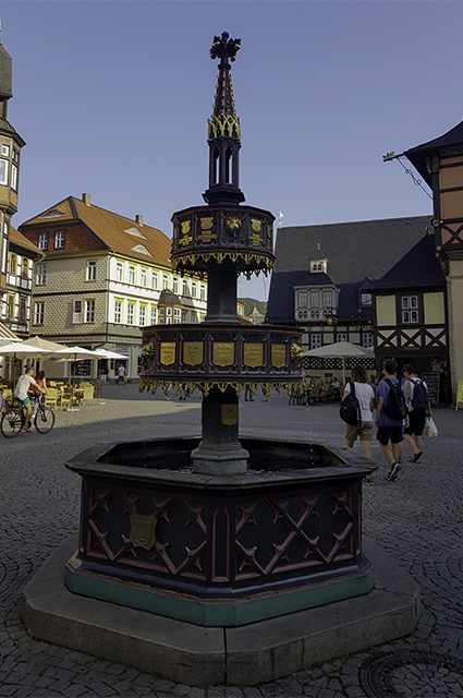 The benefactors fountain in the Market Place, Wernigerode