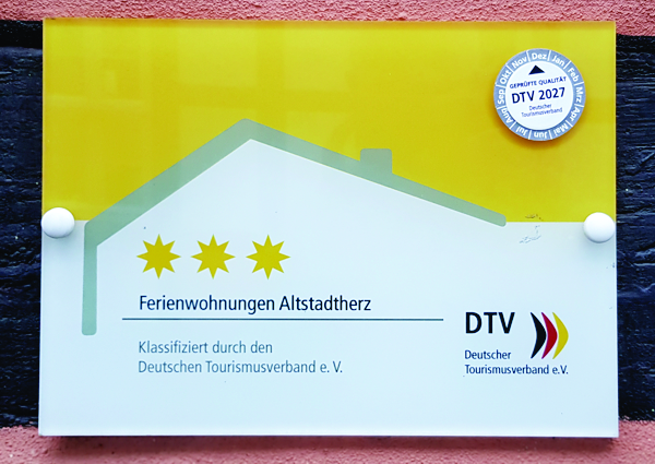 Drei Sterne - Klassifiziert durch den Deutschen Tourismusverband e.V. bis Dezember 2027